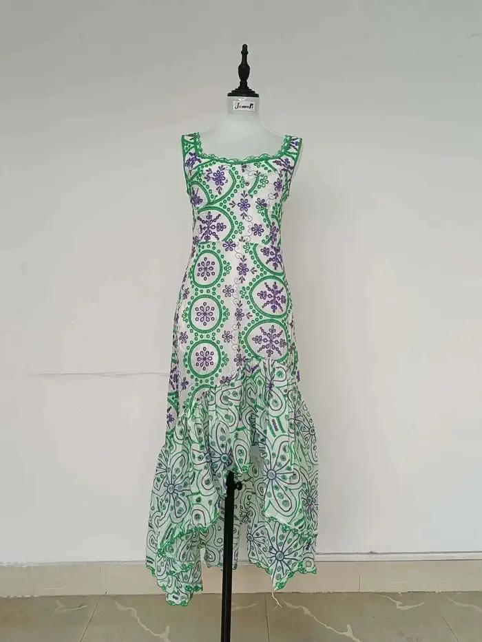 JAMERARY-Robe Midi en Coton Brodée pour Femme, Tenue de Bal de Forme Sirène, Longue, Soirée, Plage,