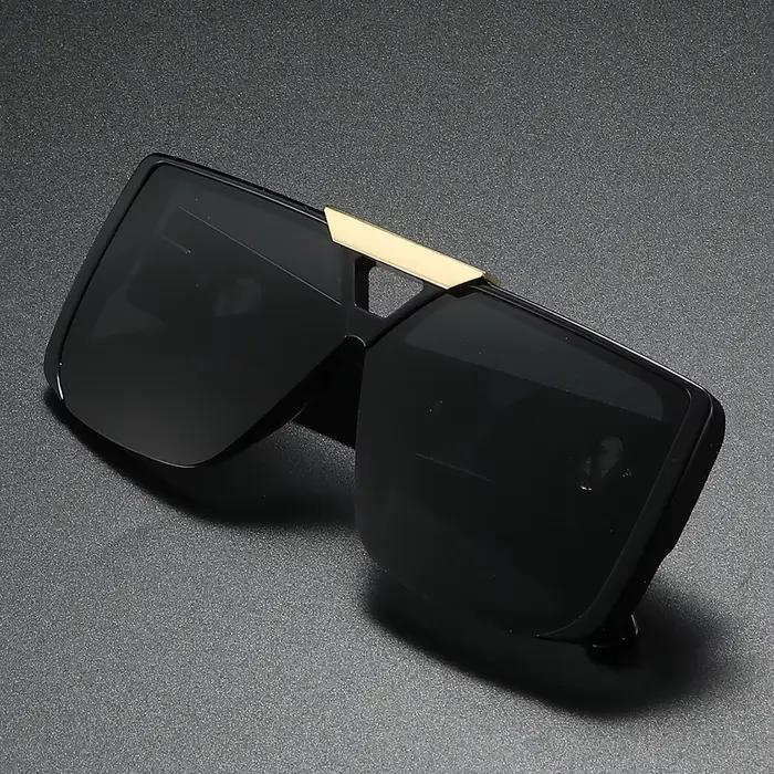 Nouveau cadre carré noir rétro classique pour hommes, décoration à motif de temple exquis, à la mode