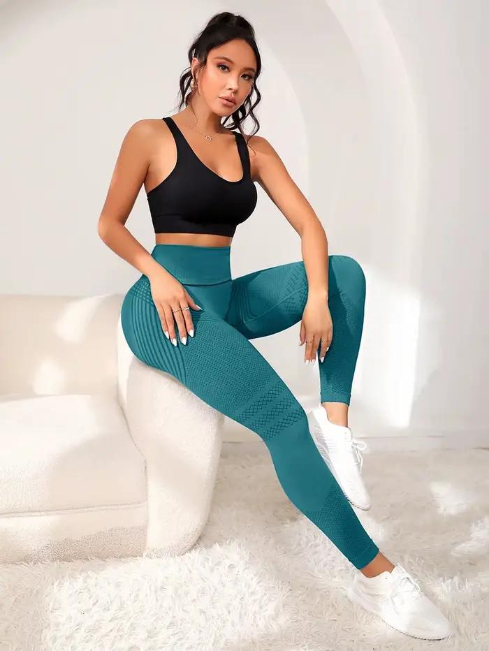 Pantalons de sport avec lignes sexy, pantalons serrés de sport pour femmes, taille haute, élastiques
