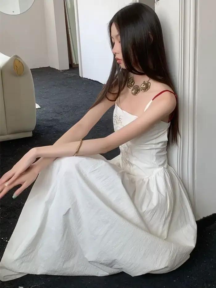 Robes de broderie élégantes pour femmes, Streetwear attrayant, Style chinois, Vacances populaires, L