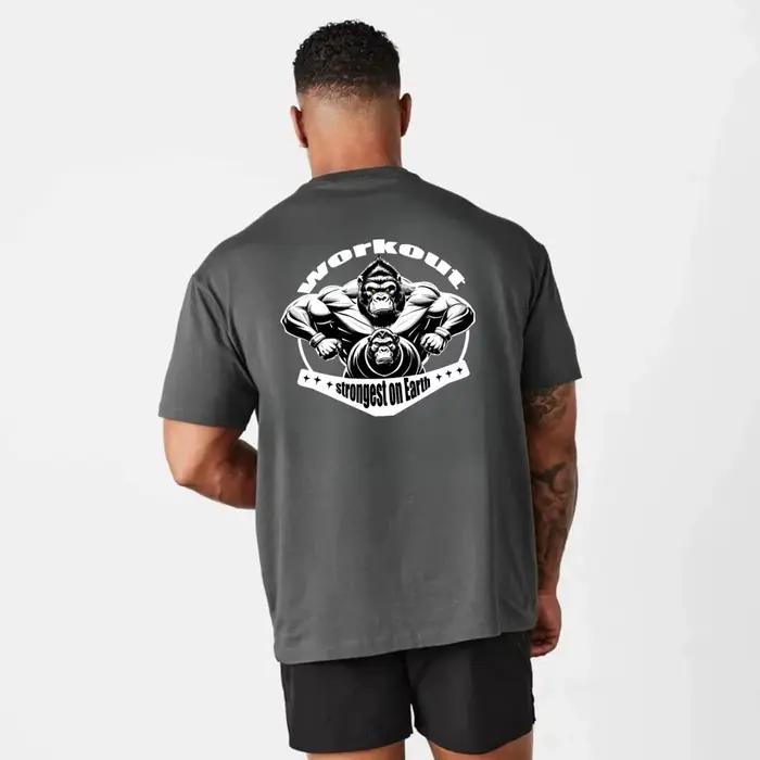 Gym Sport t-shirt hommes coton à manches courtes haut homme entraînement musculation t-shirt