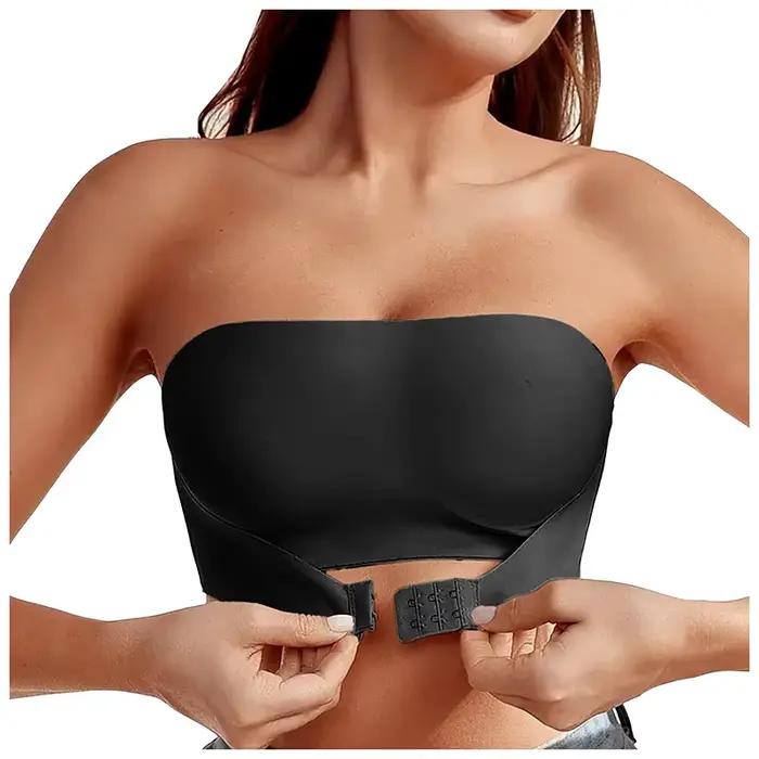 Soutien-gorge sans bretelles, Sexy, sans couture, bouton avant, Anti-éblouissement, rassemblement de