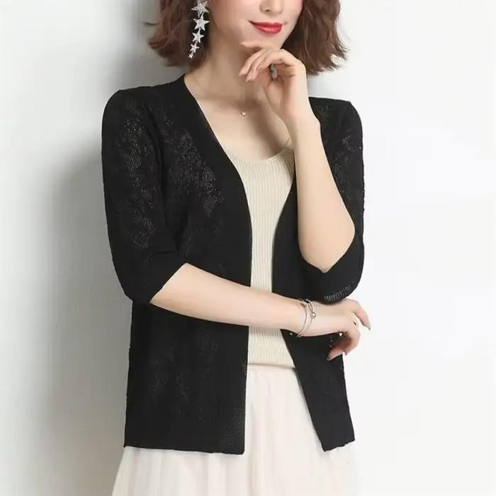 Veste Simple ajouré pour femmes, Simple, confortable, à la mode, Design élégant, passe-partout, déco