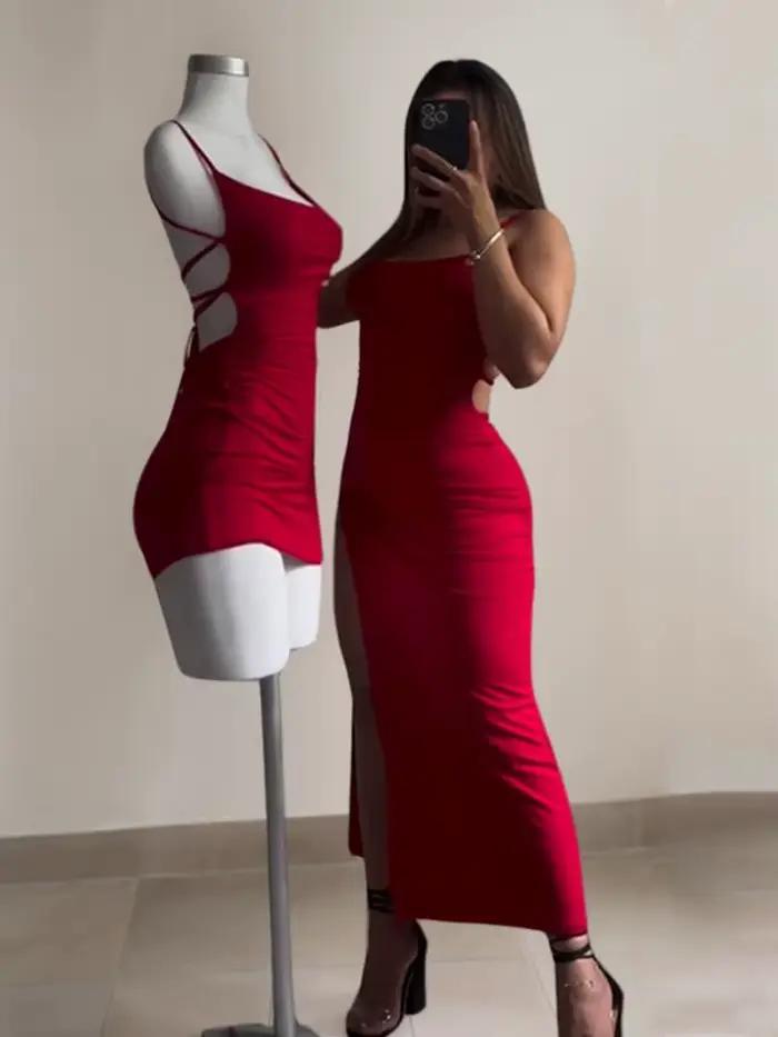 Robe d'été explosive, nouvelle collection 20224, haute sensibilité, bretelles licou, sac Spice Girl,