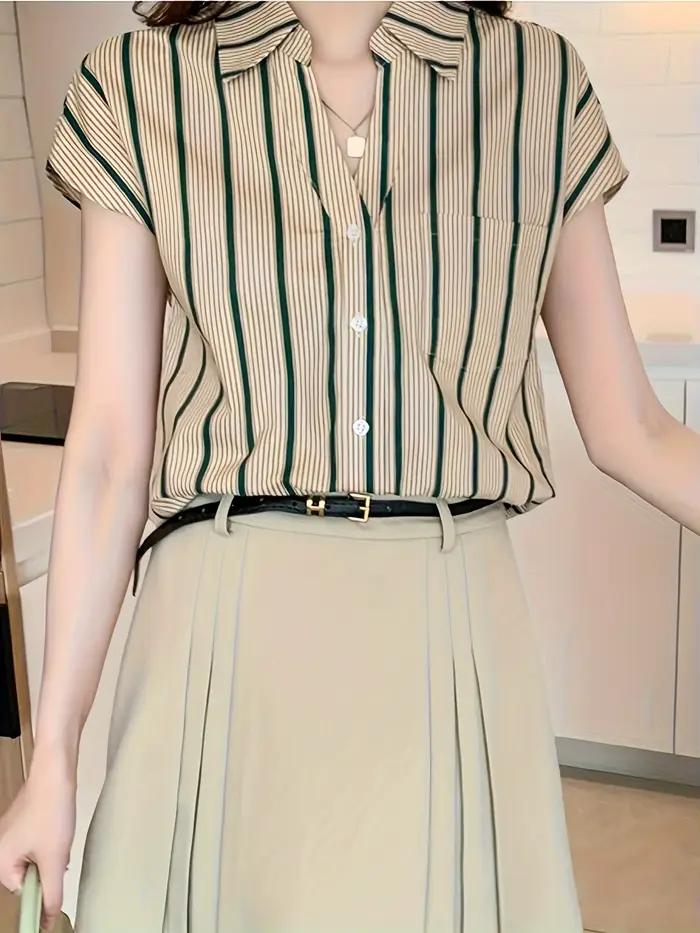 Mode rayé femmes blouses nouveau printemps été dames chemises sans manches bas dessus de chemise blu