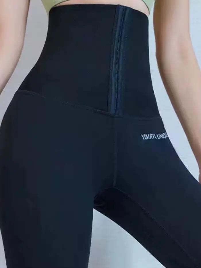 Pantalons de yoga taille haute pour femmes, leggings de sport élastiques minces avec fermeture à pre