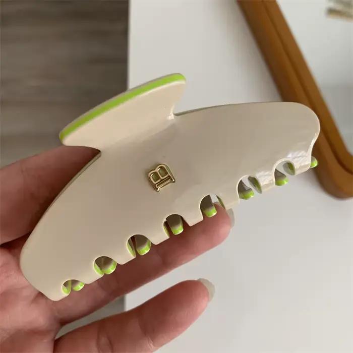 1/2/4 pièces nouvelle pince à cheveux en feuille d'acétate, pince à requin lettre, accessoire bandea