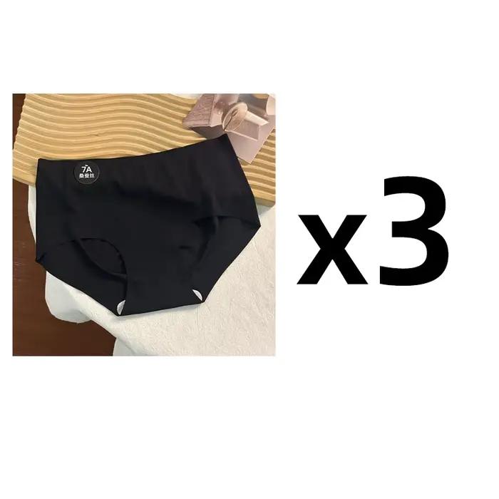 3 pièces/ensemble femmes culottes Slip soie sans couture slips pour femmes sous-vêtements féminins d