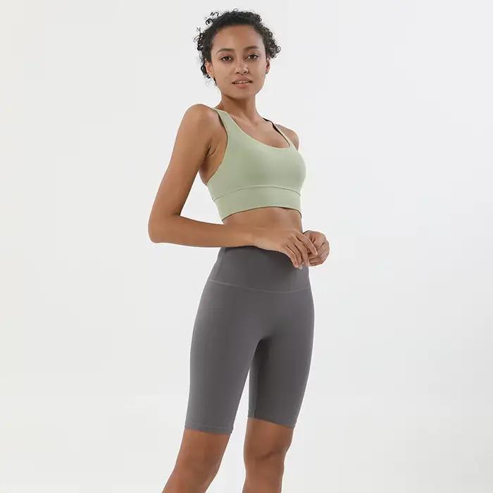 SOISOU-Ensemble de yoga en nylon pour femme, haut de soutien-gorge, short de cyclisme, vêtements de