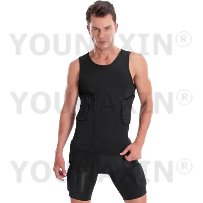 Haut de sport unisexe anti-collision, respirant et élastique, glaçure à séchage rapide, noir, précie