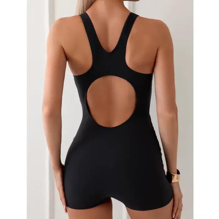 Été Sexy une pièce maillots de bain fermé femmes maillots de bain sport Push Up vêtements de natatio