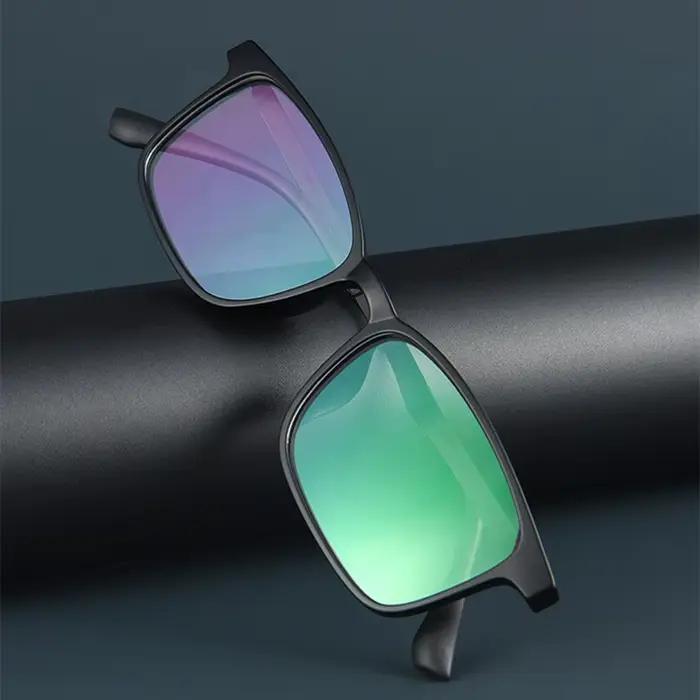 Lunettes d'affaires rétro grand carré TR90 en titane pour hommes, monture de Prescription optique po