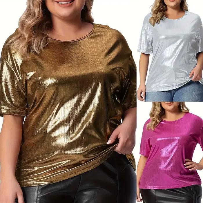 Femmes été hauts grands grands t-shirts Sexy Vintage à manches courtes t-shirts ample décontracté Be
