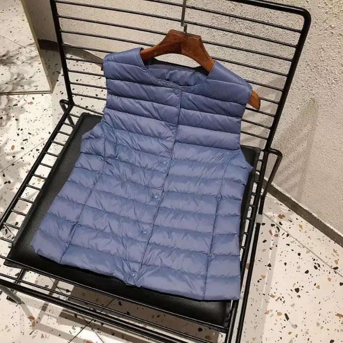 Veste en duvet de canard blanc 90% pour femme, gilet Ultra léger, doublure chaude, sans manches, nou