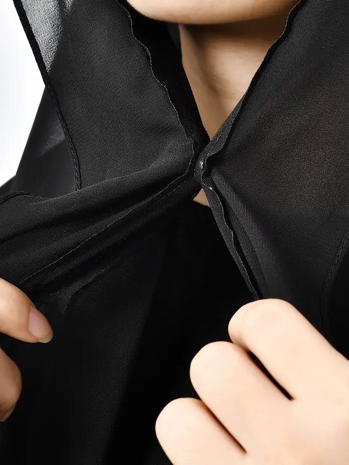 Hijab instantané en mousseline de soie avec boucle magnétique, couleur unie, écharpe musulmane pour