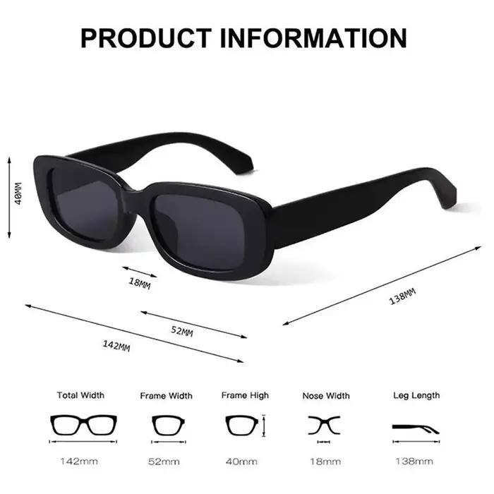 BEGREAT – Lunettes de soleil rectangulaires rétro, de marque, vintage, pour femme, protection UV400