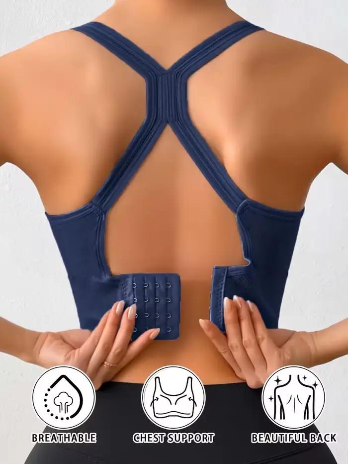 Soutien-gorge de sport pour femmes sans armatures, avec bretelles croisées et rembourrage, pour le y