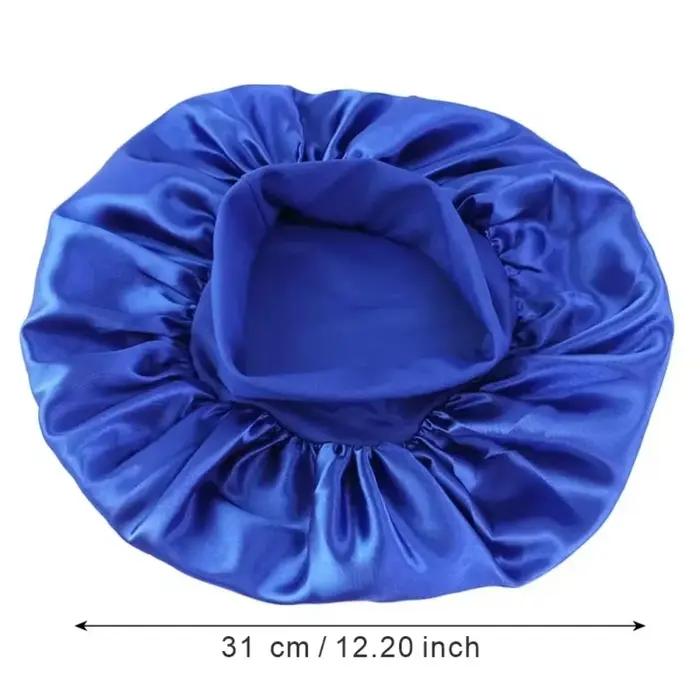 Chapeau de couchage en Satin solide à haute élasticité, 1 pièce, Bonnet de soins capillaires, bonnet