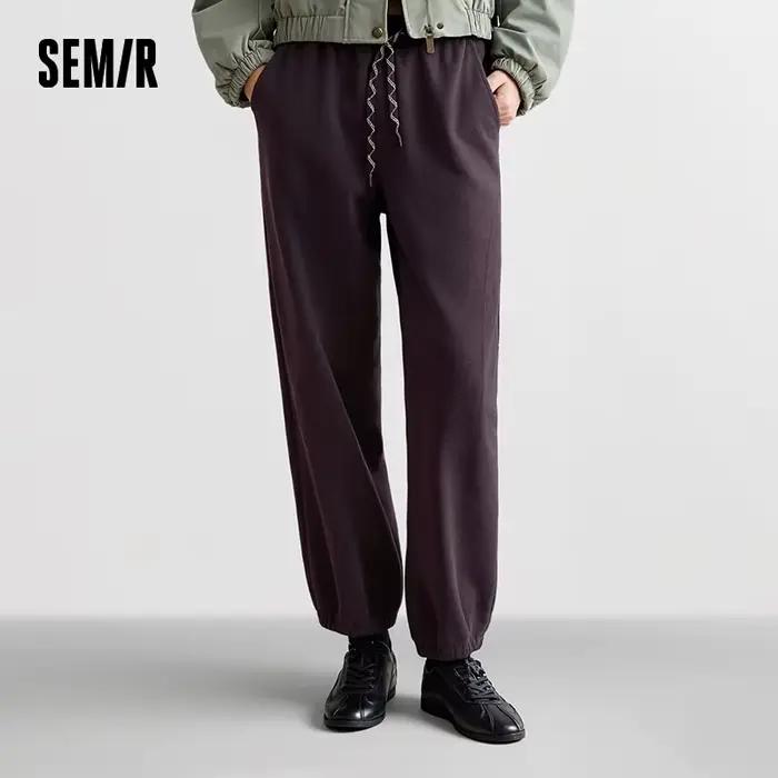 Semir pantalons décontractés femmes hiver polaire antistatique panneaux amples revers pantalons long