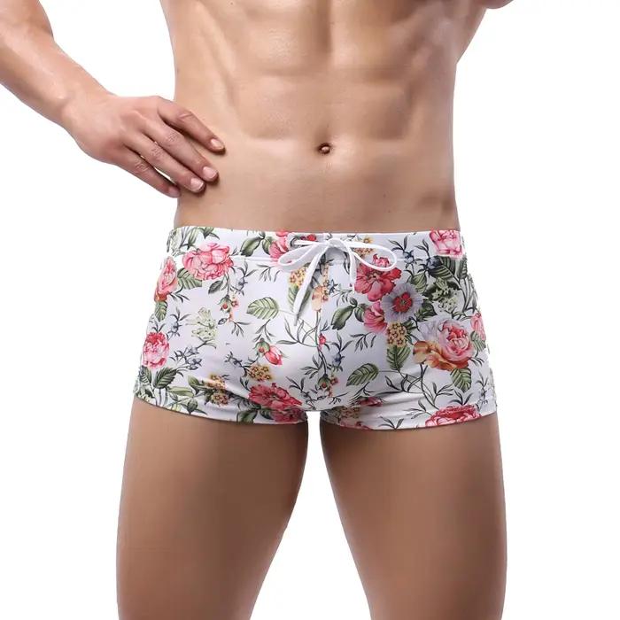Vente chaude maillots de bain homme boxeurs de natation Shorts Sexy maillot de bain hommes taille ba