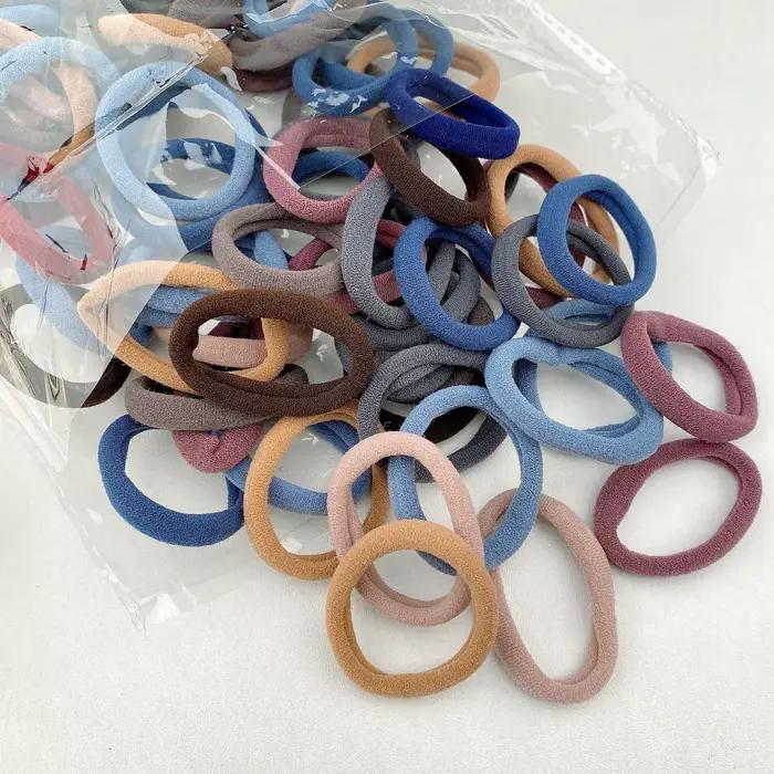 20/50/100 pièces Quatre saisons artificiel astiques Bandes De Cheveux Bol 4CM Bonbons Scrunchie arti