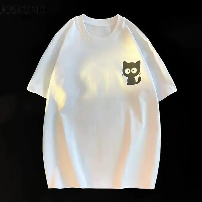 Femme décontracté impression col rond manches courtes T-Shirt 2025 nouvelle tendance d'été tout-matc