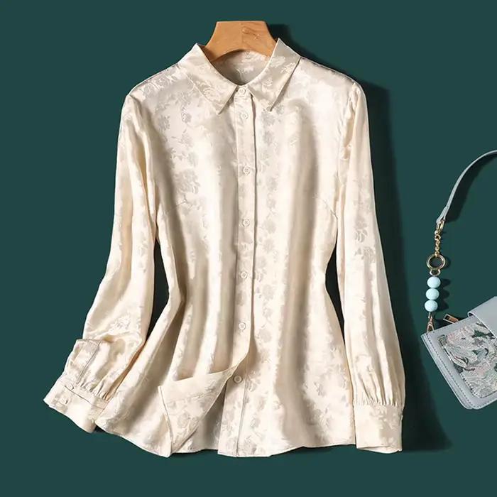 Nouveau printemps femmes blouses mode jacquard dames chemises Style élégant hauts blusa mujer