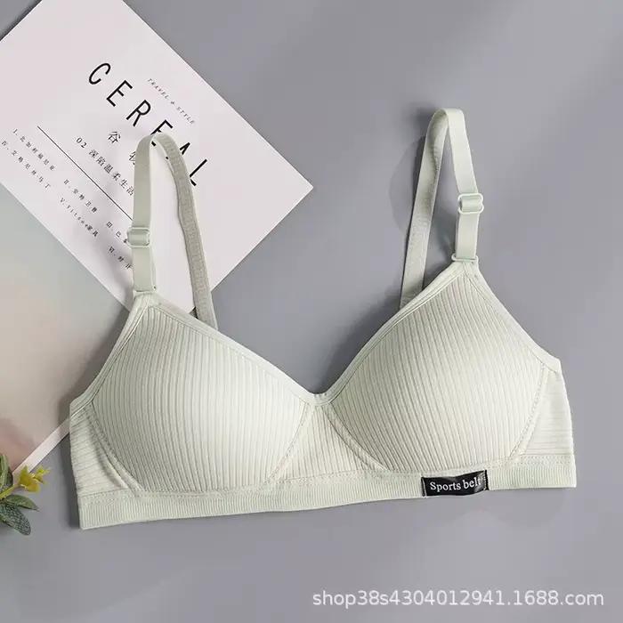Sous-vêtements en coton femmes AB tasse soutien-gorge sans fil rassemblé confort V brassière Push Up