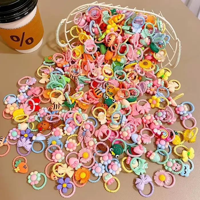 Bande de caoutchouc mignonne de dessin animé, accessoires pour cheveux pour petites filles, paquet d