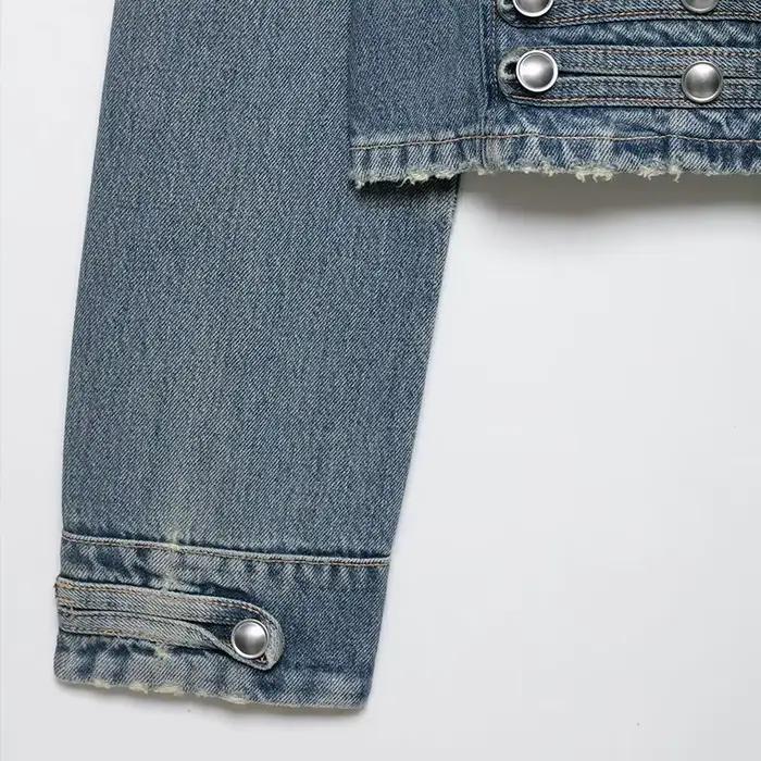 Veste en jean décontractée pour femme NLZGMSJ, collection Printemps 2026, à manches longues, col mon