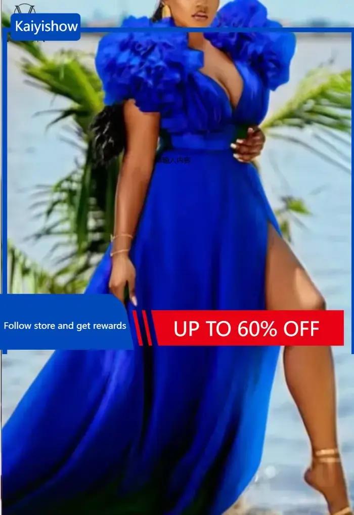 Robes de bal en Tulle à volants bleu blanc, personnalisées, longues robes de soirée d'anniversaire,