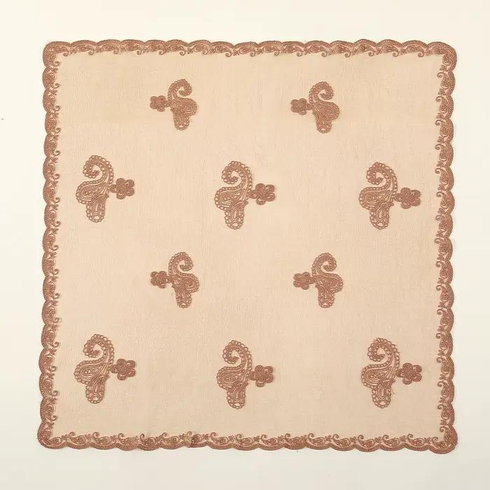 Foulard carré Bandana brodé en dentelle Paisley pour femmes, élégant, respirant, en soie, protection