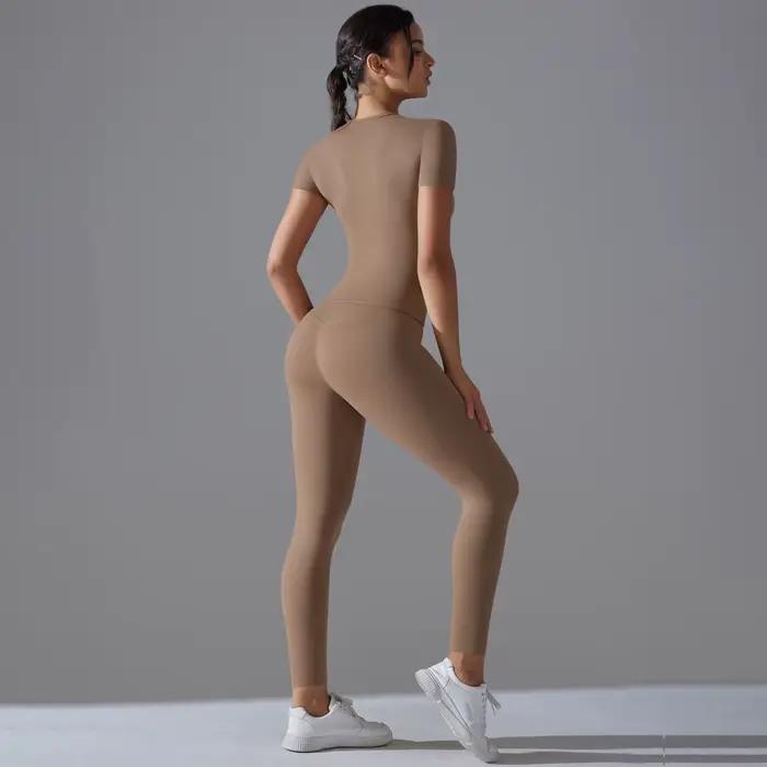 Ensemble de Leggings de gymnastique à séchage rapide, combinaison de Yoga, ensemble de sport, manche