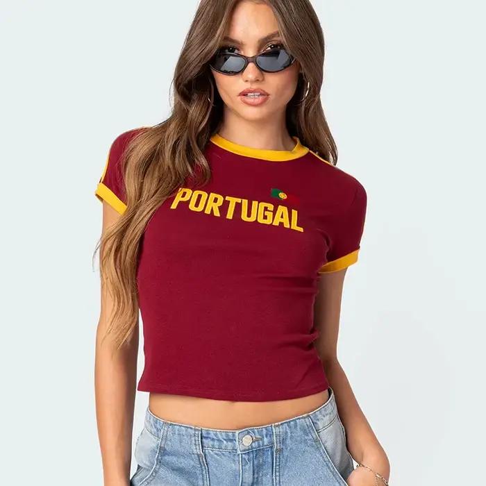 T-shirt à Manches Courtes pour Femme, Streetwear, Décontracté, Punk, Slim, Y2k, Harajuku