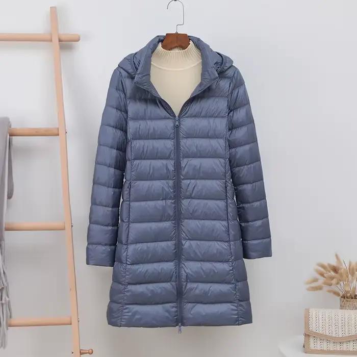 NewBang – doudoune longue et épaisse pour femme, chapeau détachable, doudoune Ultra légère, avec cap