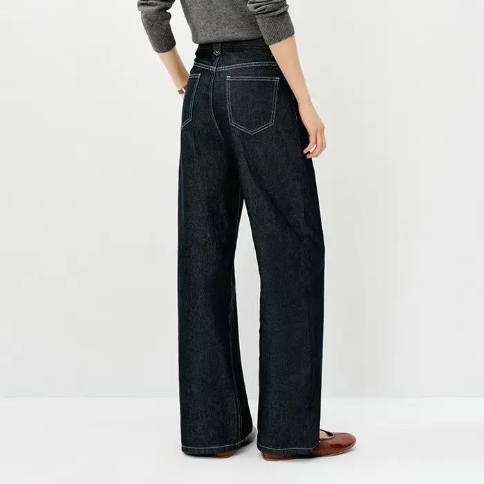 Semir rétro jean femmes 2026 printemps Lyocell mélange jambe large longueur de plancher hanche couvr