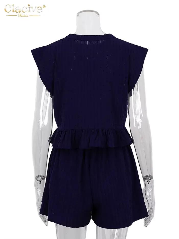 ClacMarkets-Ensemble 2 Pièces Décontracté pour Femme, Haut en Fibre Précieuse, Blanc, Taille Haute,