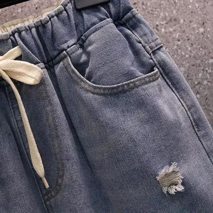 Short en denim brodé pour femmes, grande taille 4XL, été, midi, droit, vintage, décontracté, court,