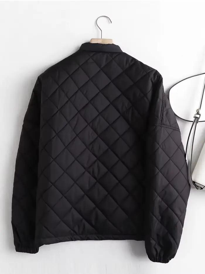 YENKYE – veste de vol matelassée surdimensionnée pour femme, manteau d'extérieur Vintage noir à manc