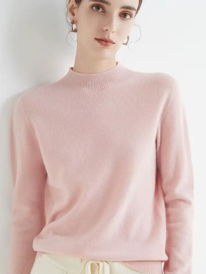 AOSSVIAO 2026 Automne Hiver Pull Col Montant Uni pour Femme, Tricot Décontracté, Vêtements Féminins,