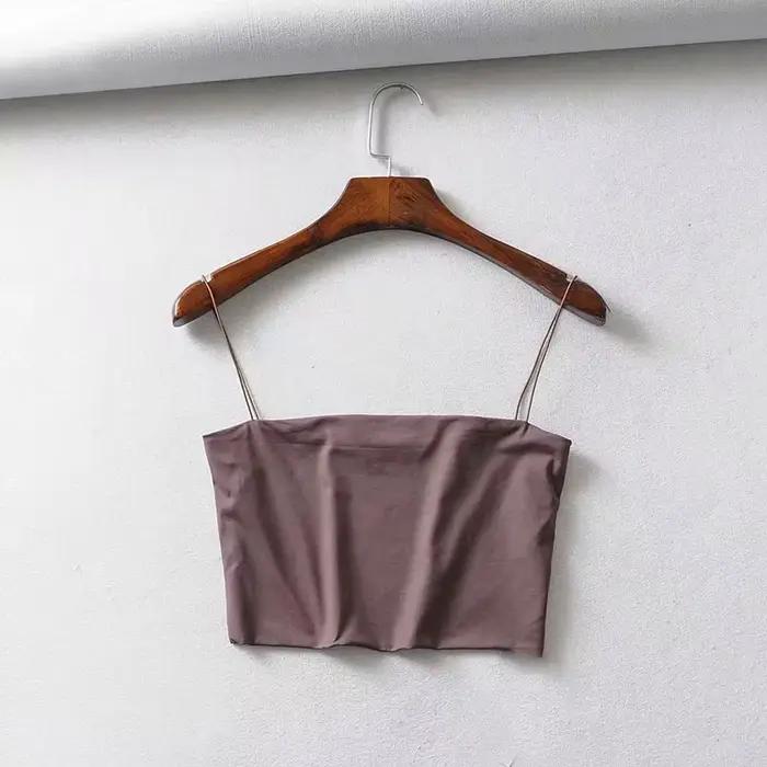 Haut court d'été pour femmes, Camis Sexy en coton élastique, sans manches, débardeur court, Bar, 202