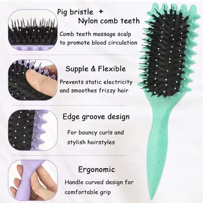 WANMEI – brosse démêlante pour cheveux bouclés, peigne de Massage du cuir chevelu avec boucles de ch