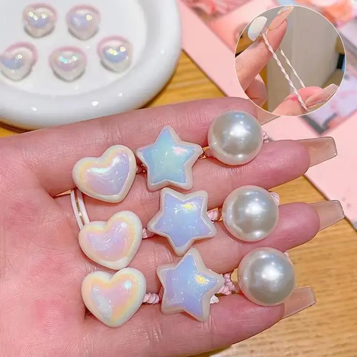 10 pièces mignon bébé fille bandes de cheveux dessin animé amour coeur étoile attaches de cheveux en