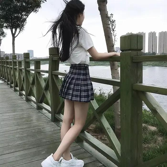 Jupe plissée Harajuku 0 pour femmes, Style Preppy, à carreaux, Mini uniformes scolaires japonais mig