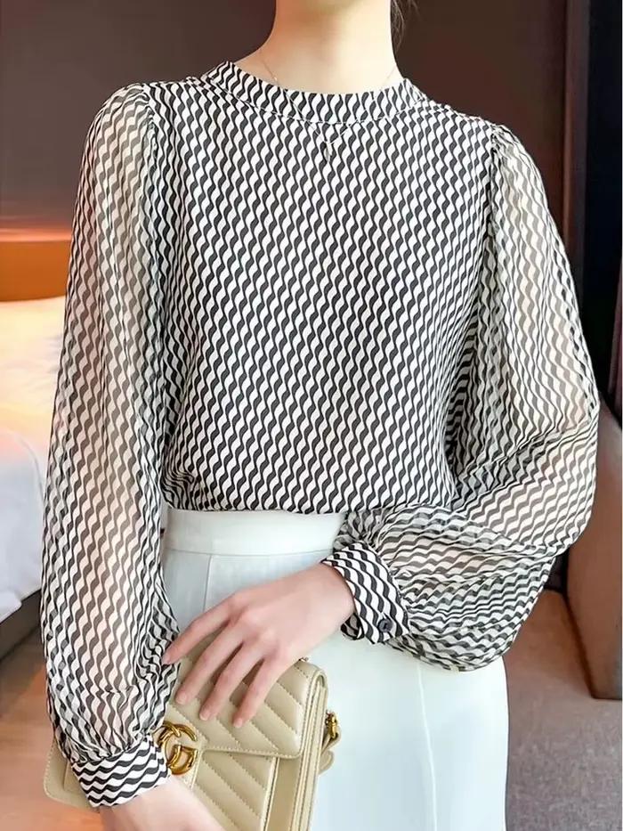 Printemps été chemises en mousseline de soie élégantes femmes Blouses pour un Look Chic mode dames h