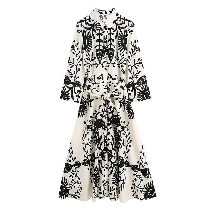 Robe Vintage à Imprimé Floral pour Femme, Totem, avec Nministériels d, Ceintures Féminines, Chemise