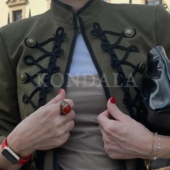 KONDALA 2026 Printemps-Été – Vestes Brodées Vertes Élégantes pour Femmes – Mode Soirée, Remise de Di