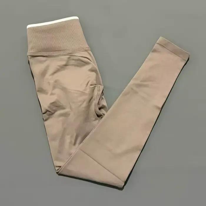 Leggings de yoga taille haute sans couture pour femme, effet ventre plat, extensibles, doux, confort