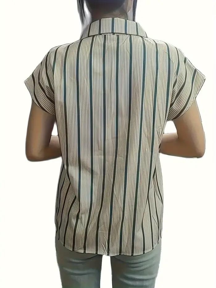 Mode rayé femmes blouses nouveau printemps été dames chemises sans manches bas dessus de chemise blu