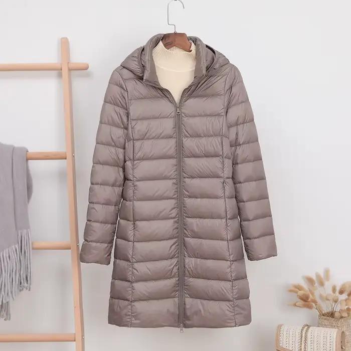 NewBang – doudoune longue et épaisse pour femme, chapeau détachable, doudoune Ultra légère, avec cap